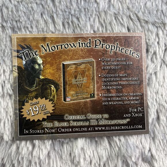 Elder Scrolls III: Morrowind (Microsoft Xbox, 2002) Disc Case Manual Inserts - Picture 8 of 14